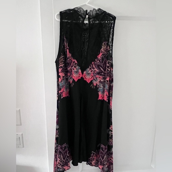 Free People Marsha Black Floral Lace Insert Slip Dress Size S - Picture 6 of 6